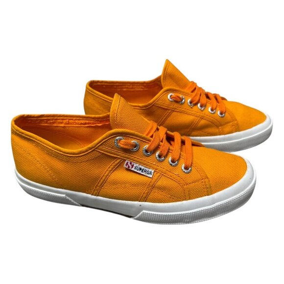 SUPERGA COTU Classic Designer Casual Summer Orange Sneakers Shoes Womens 9.5 - Picture 6 of 8